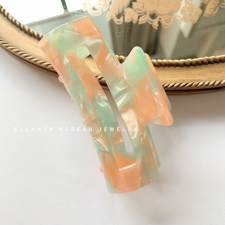 Summer Dazzling Series Pattern Shiny Senior Cellulose Acetate Odorless Square 8.5CM Length Hair Claw Clips